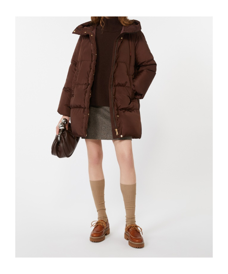 Weekend Max Mara Long-sleeved Cotton-padded Jacket In Brown