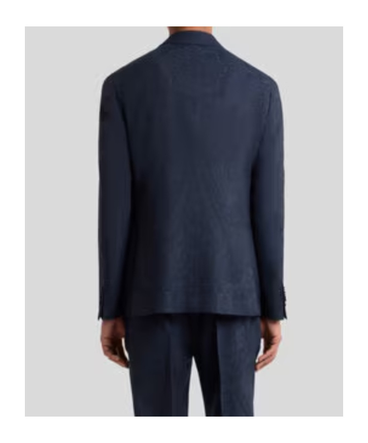 Etro Wool Blazer With Print In Blue