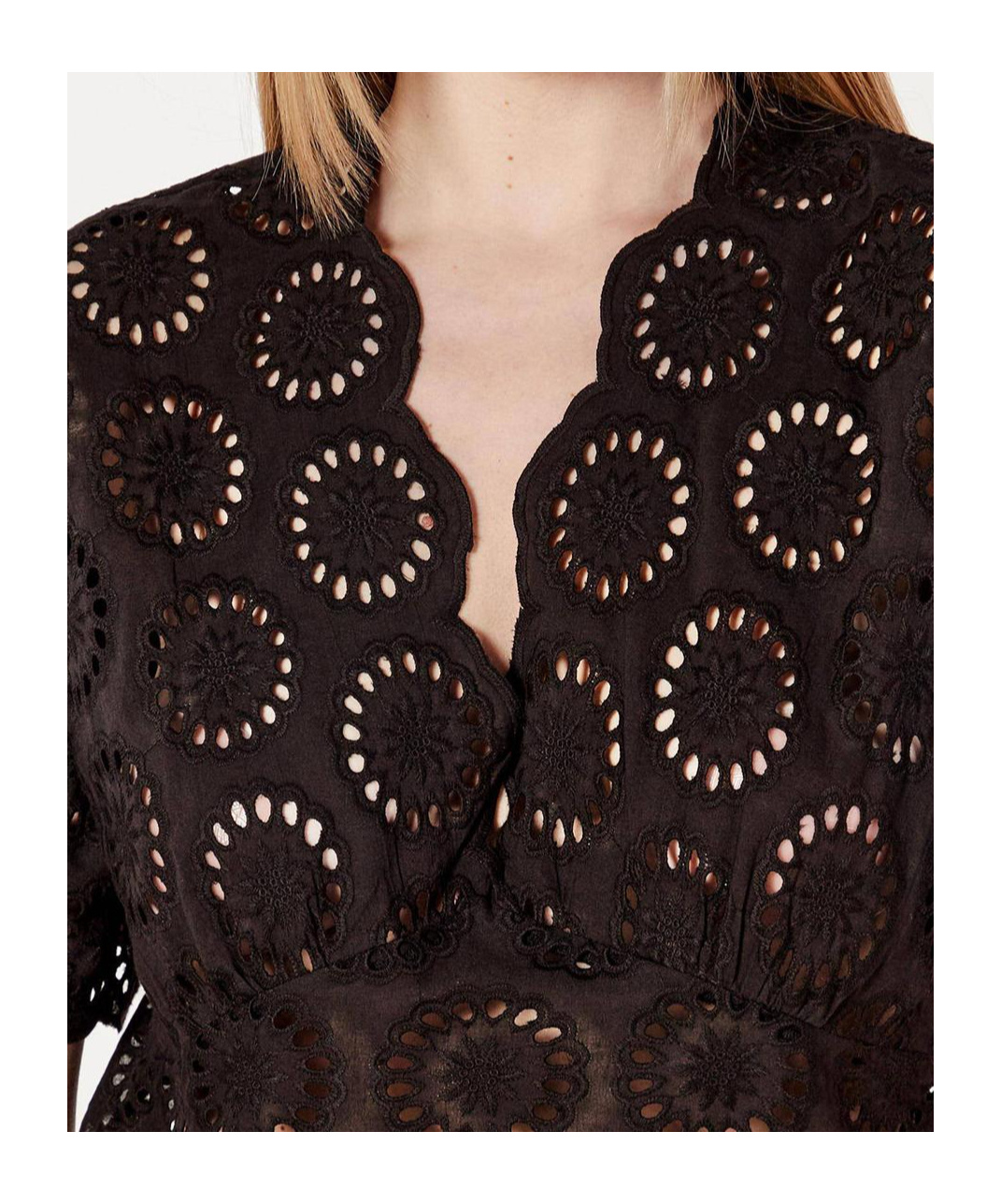 Shop Twinset Broderie-anglaise Cap-sleeve Blouse