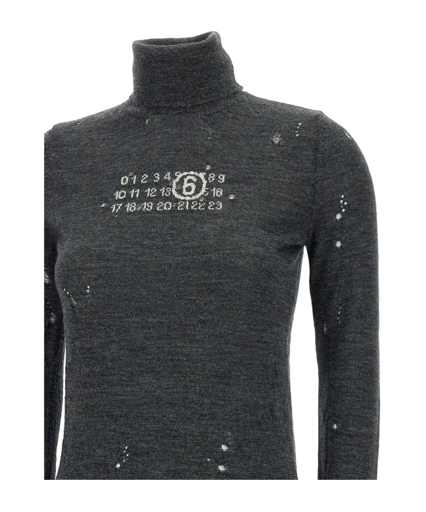 Shop Mm6 Maison Margiela Distressed Wool Sweater