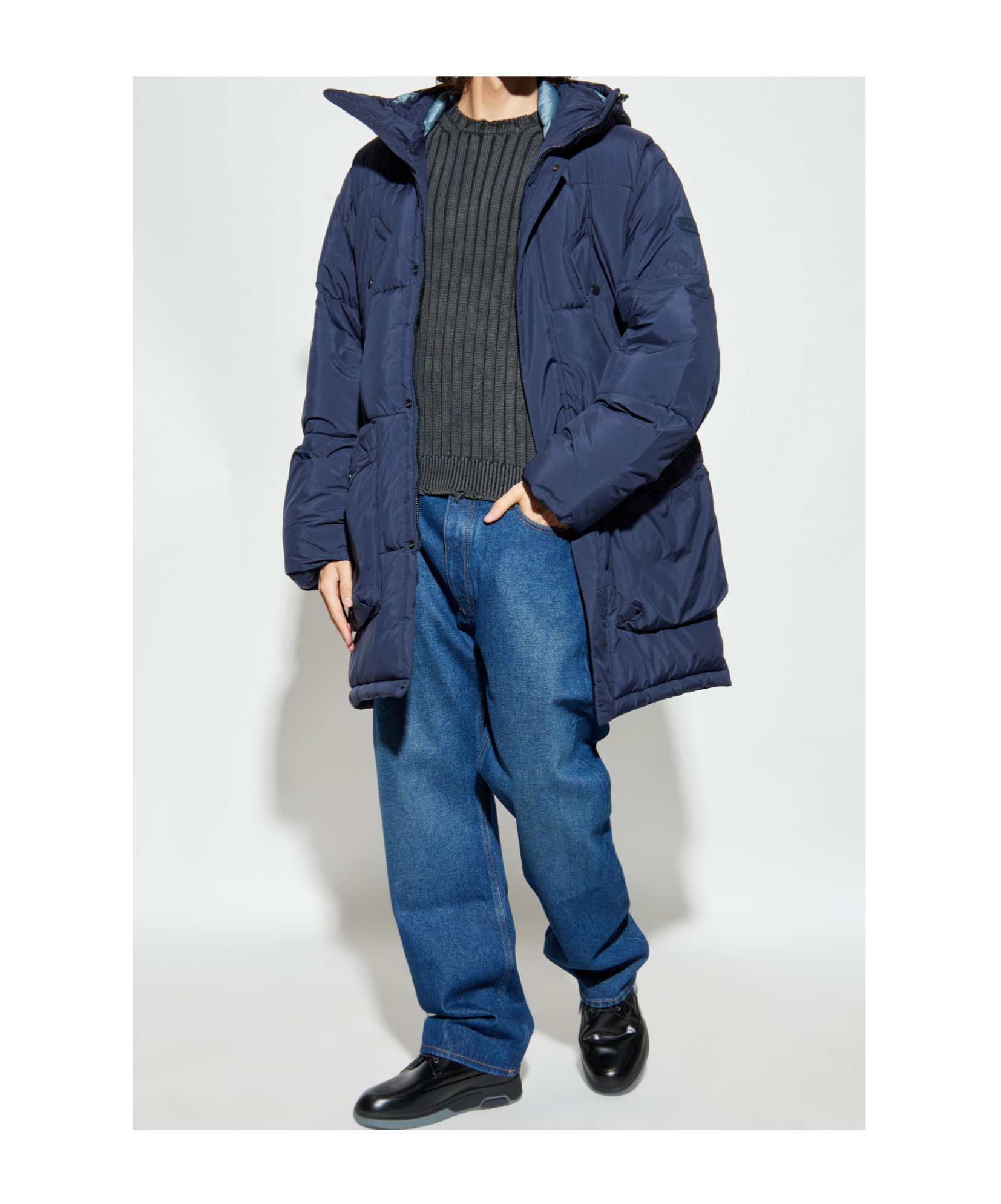 Ps By Paul Smith Ps Paul Smith Logo Patch Hooded Jacket In Blue