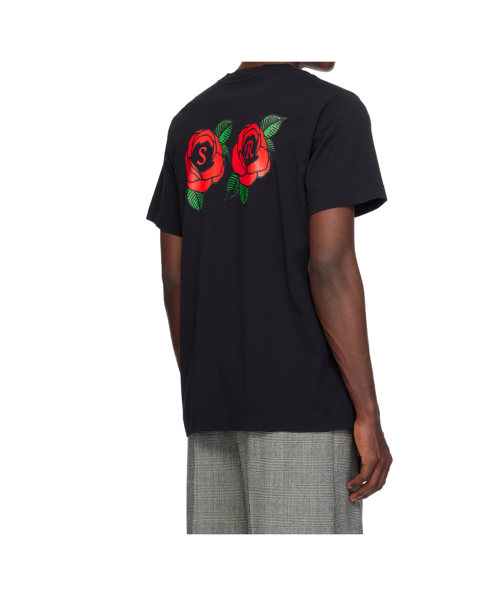Simone Rocha Cluster Rose Logo Print T-shirt In Black