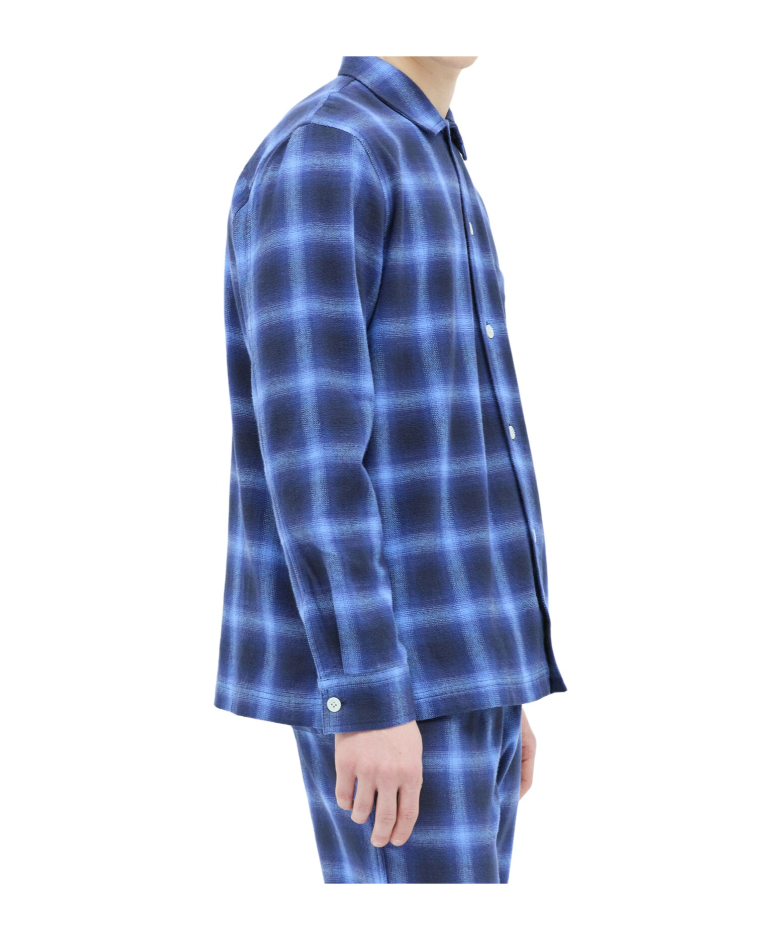 Tekla Checked Pajamas Shirt In Blue