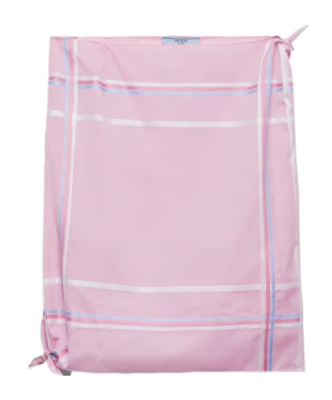 Prada Short Batista Cotton Check Skirt In Pink