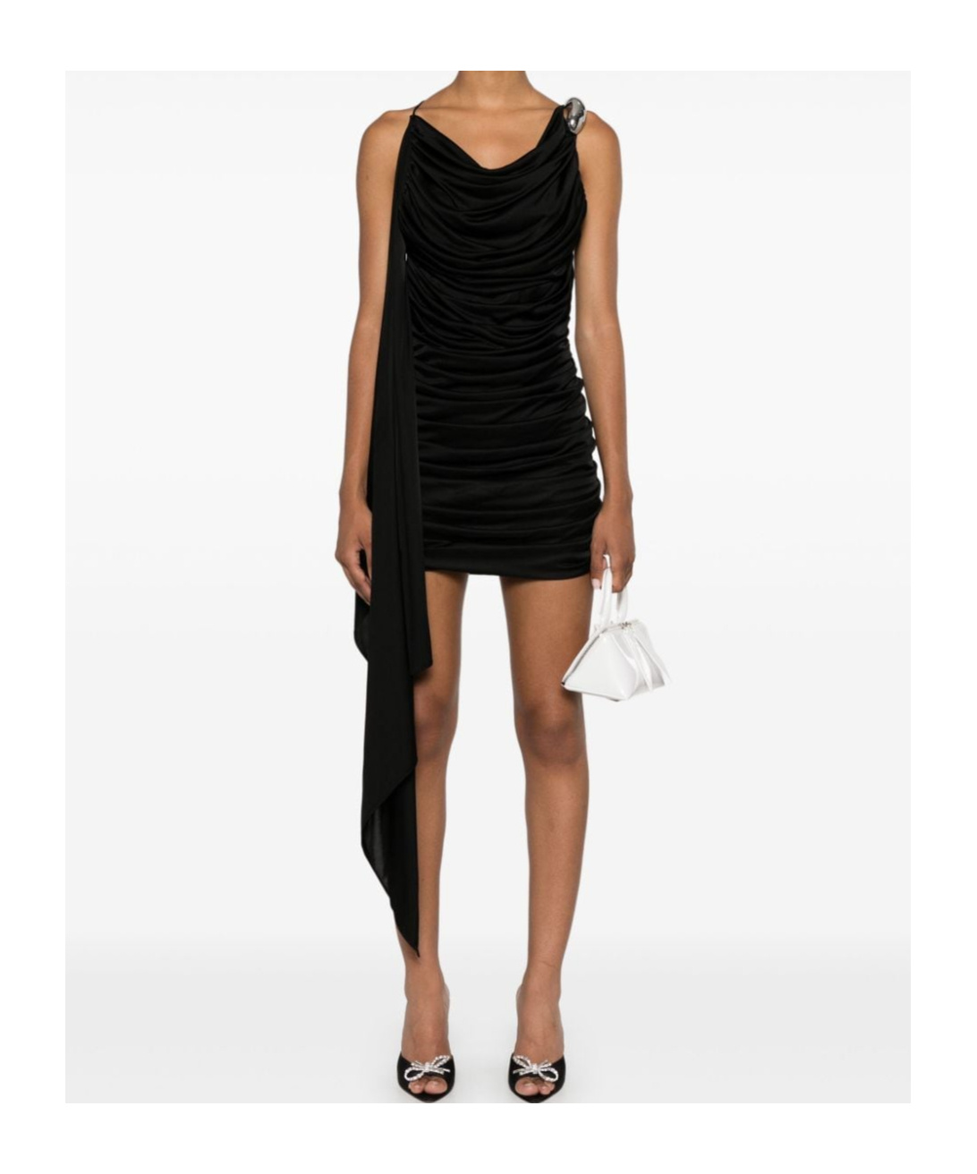 Giuseppe Di Morabito Draped Viscose Jersey Mini Dress In Black
