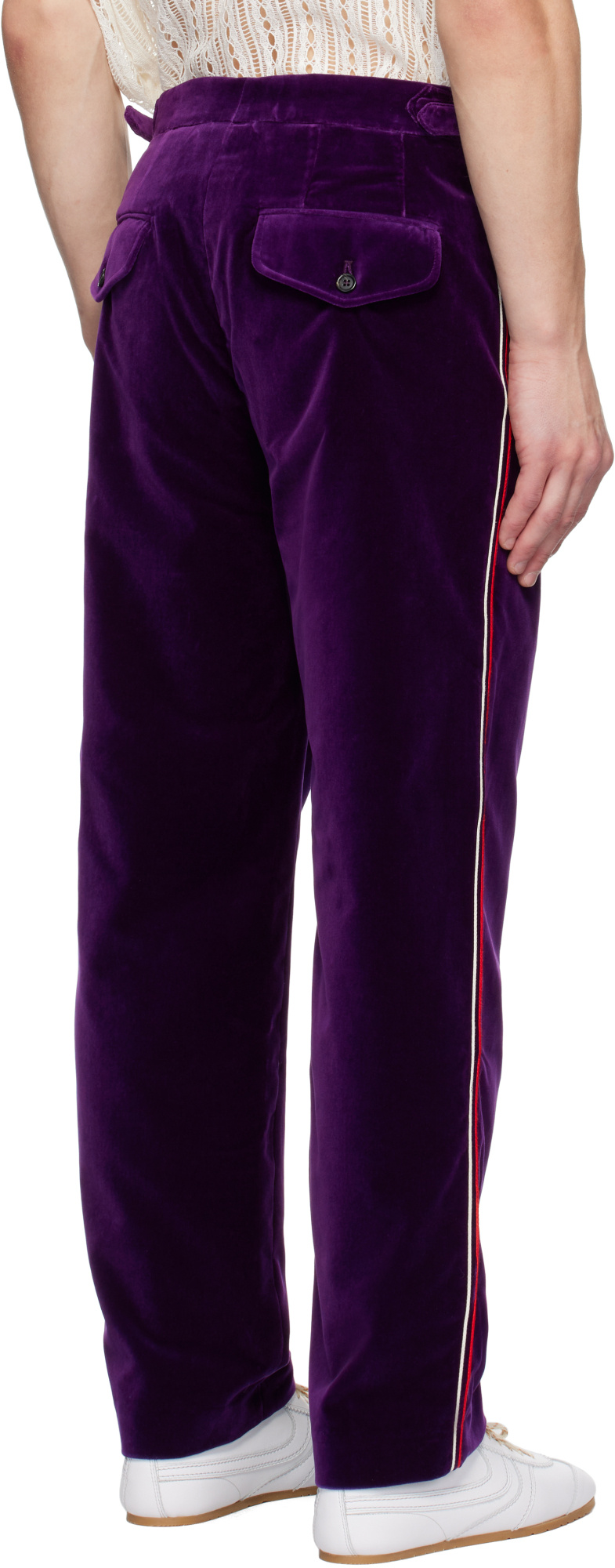 Bode Purple Showcase Suiting Trousers In Black