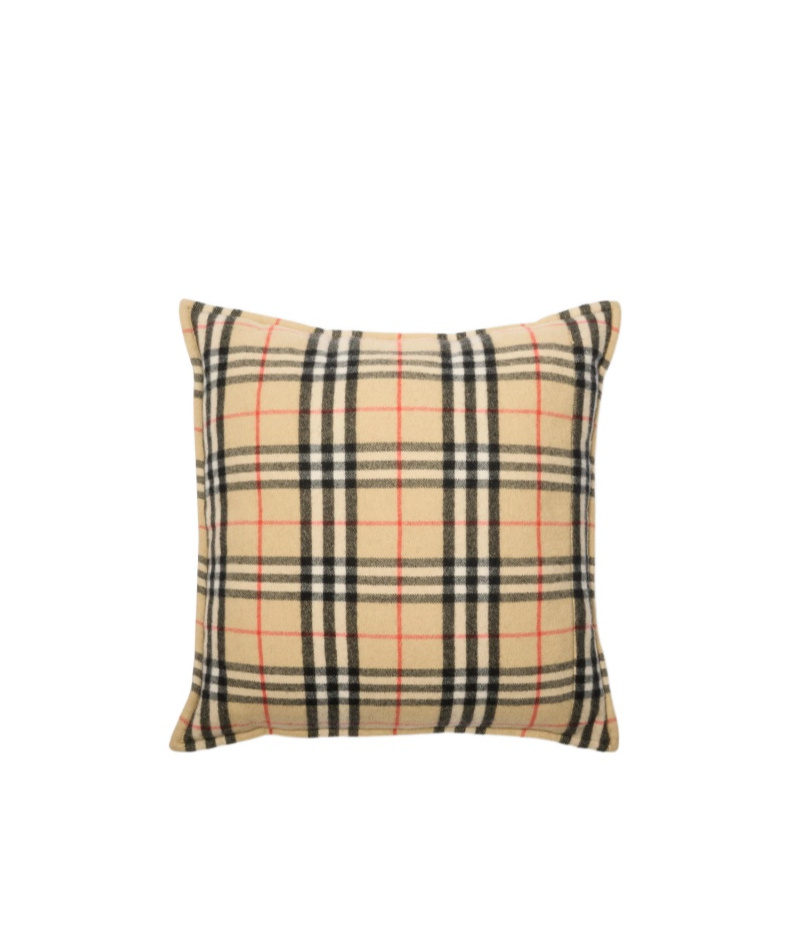 Burberry Check Cashmere Cushion In Neutral