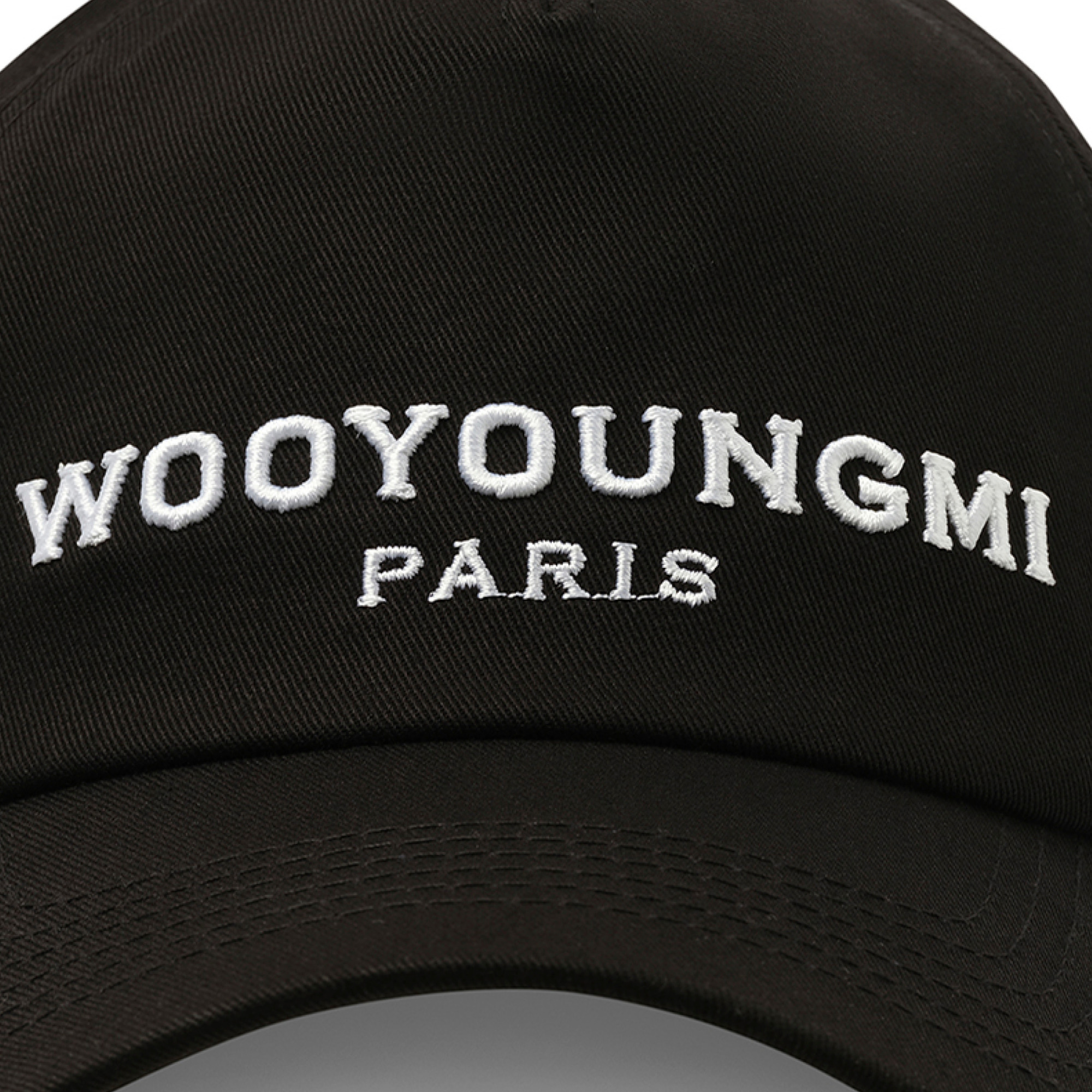 Wooyoungmi Black Embroidered Ball Cap In Black