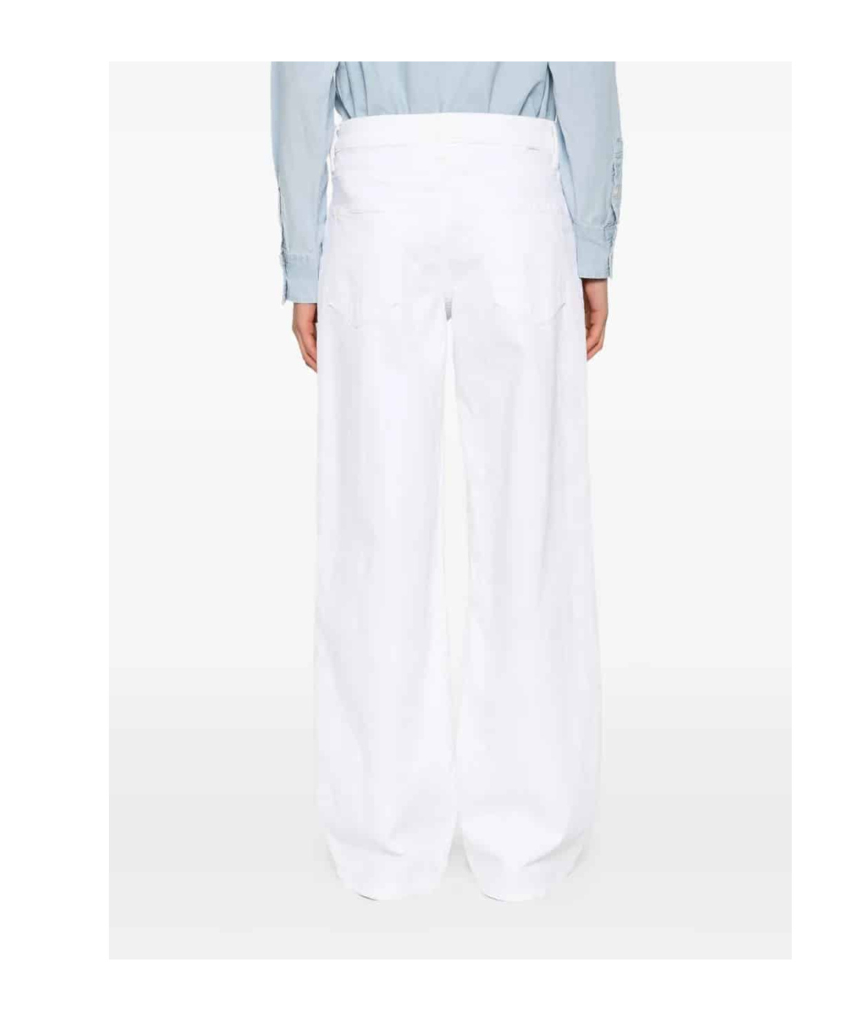 Mother The Spinner Zip Sneak Jeans In White