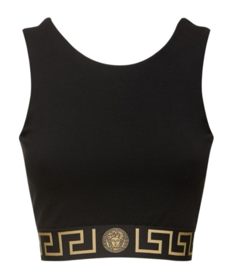 Versace Logo Knitted Sports Bra Top