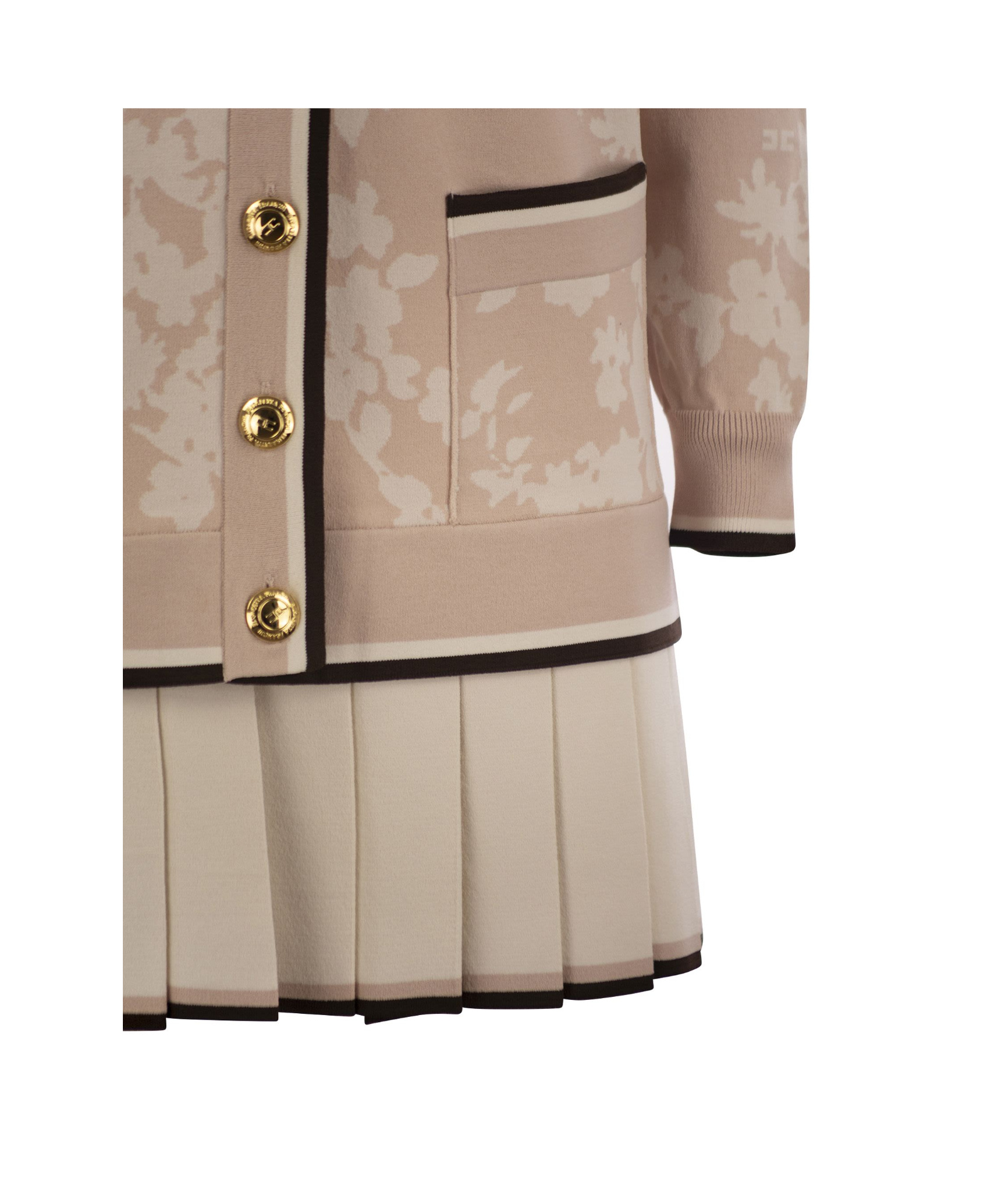 Elisabetta Franchi Knitted Dress In Nude