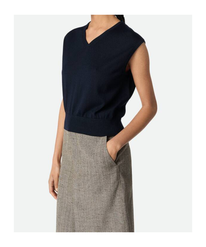 Bottega Veneta Twin-set In Misto Cotone Blu Notte  Donna In Blue