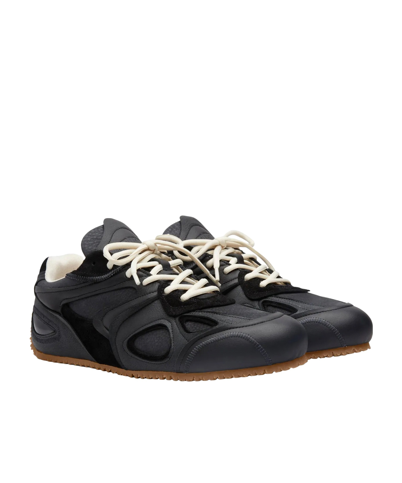 Axel Arigato Slow Runner Black Sneaker With Insert Design And Grooved Sole In Leather And Suede Man In Black