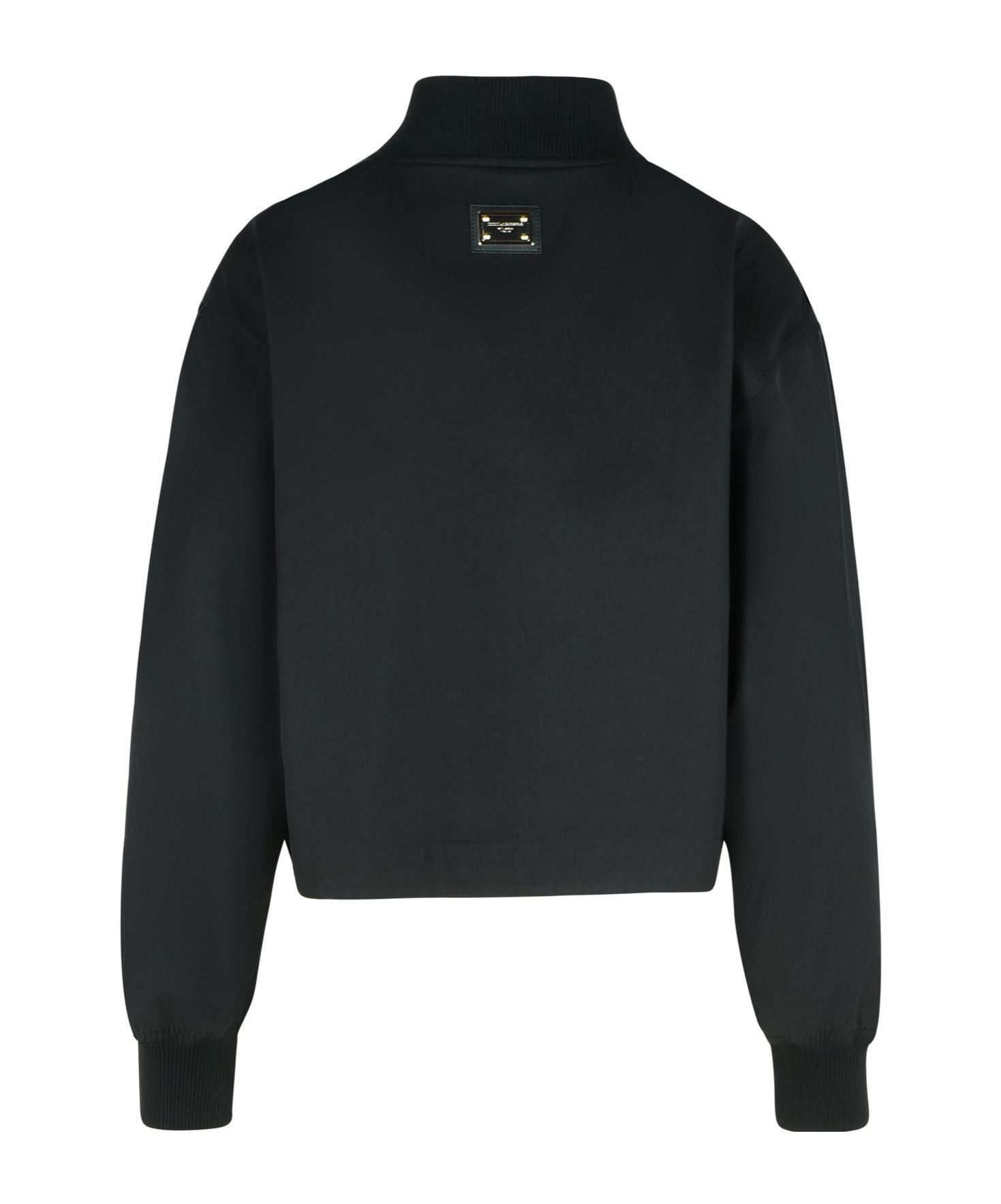 Dolce & Gabbana Black Polyester Blend Bomber Jacket In Black