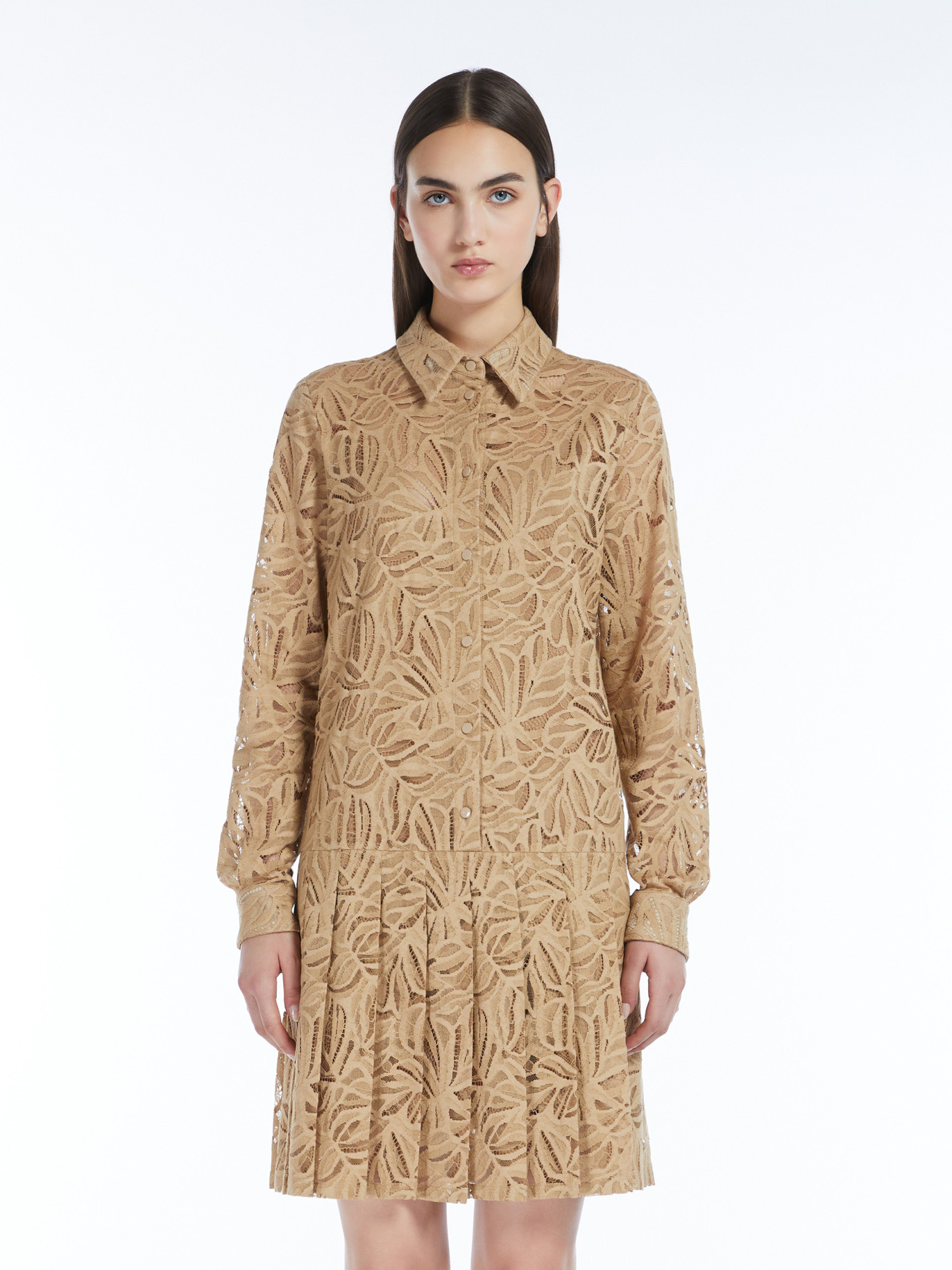 MAX MARA MAX MARA STUDIO FLARED LACE SHIRT DRESS