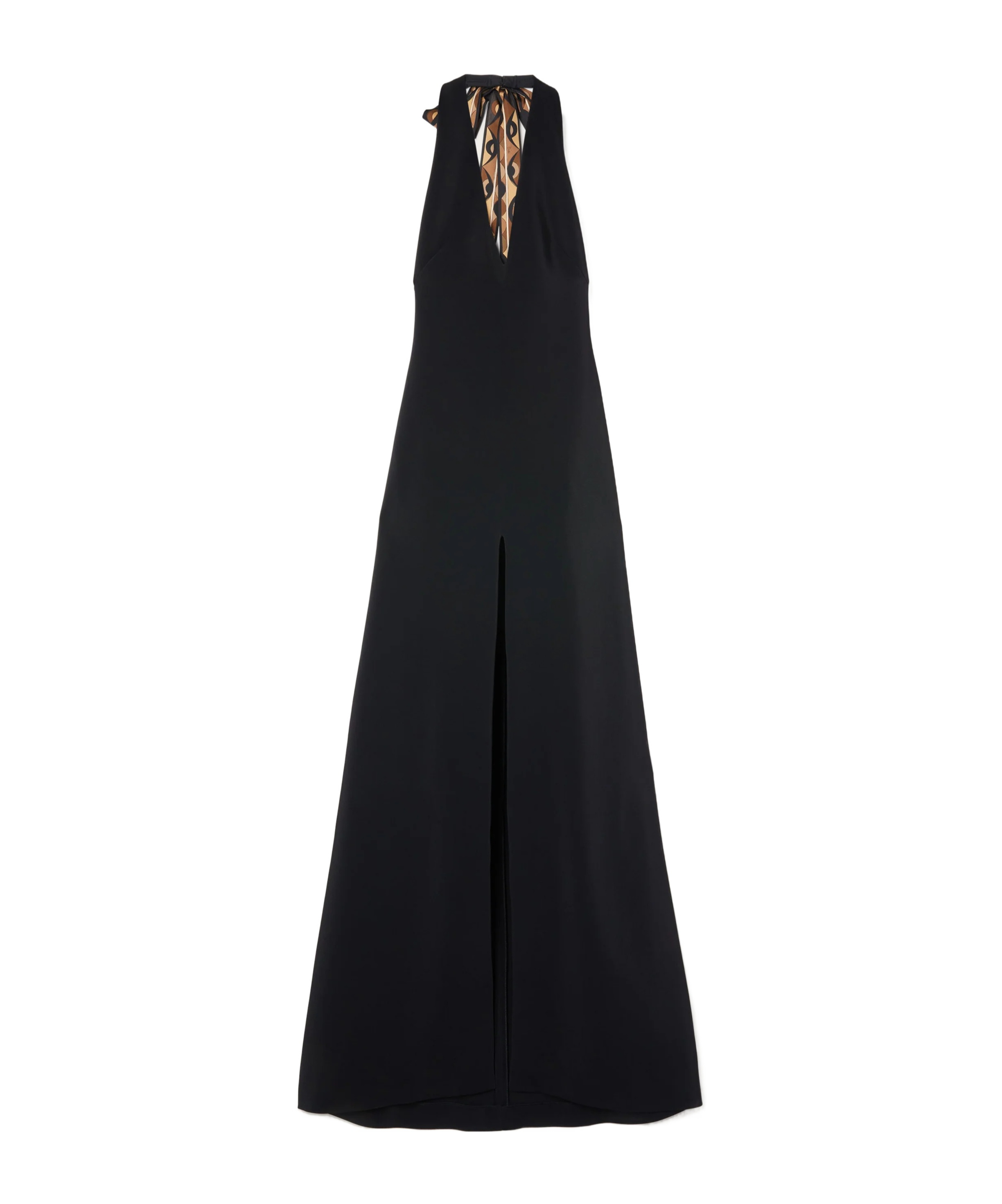 Pucci Long Dress With V-neck And Slit In Black
