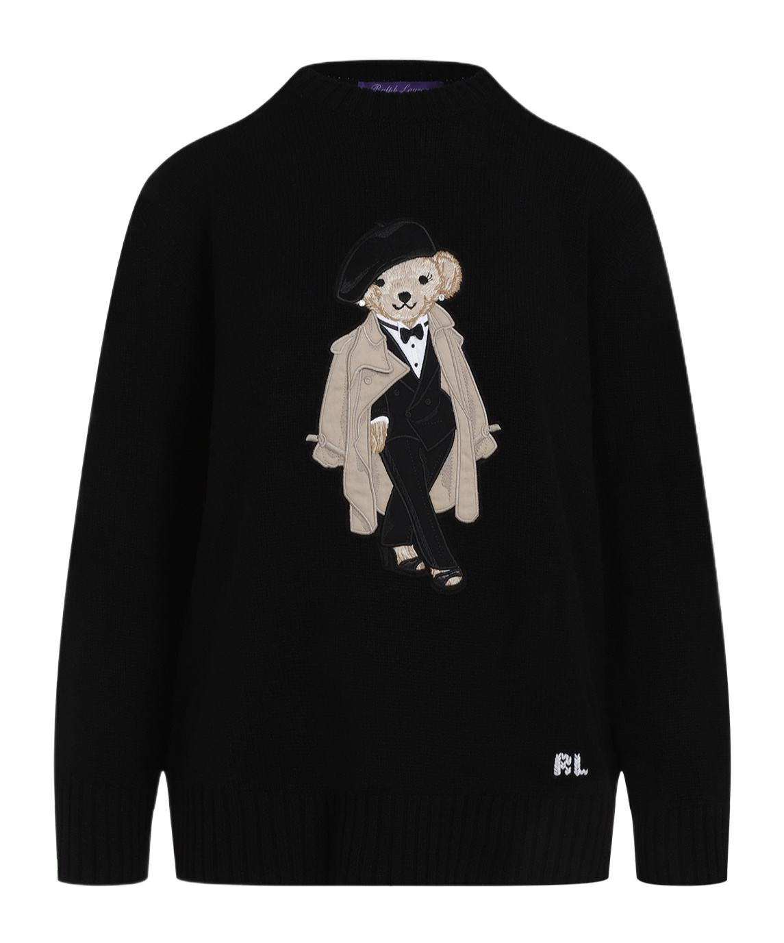 Ralph Lauren Bear Motif Cashmere Pullover With Front Design