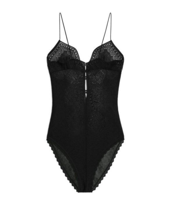 Celine Hollowed-out Underwear Type Jumpsuit In Black