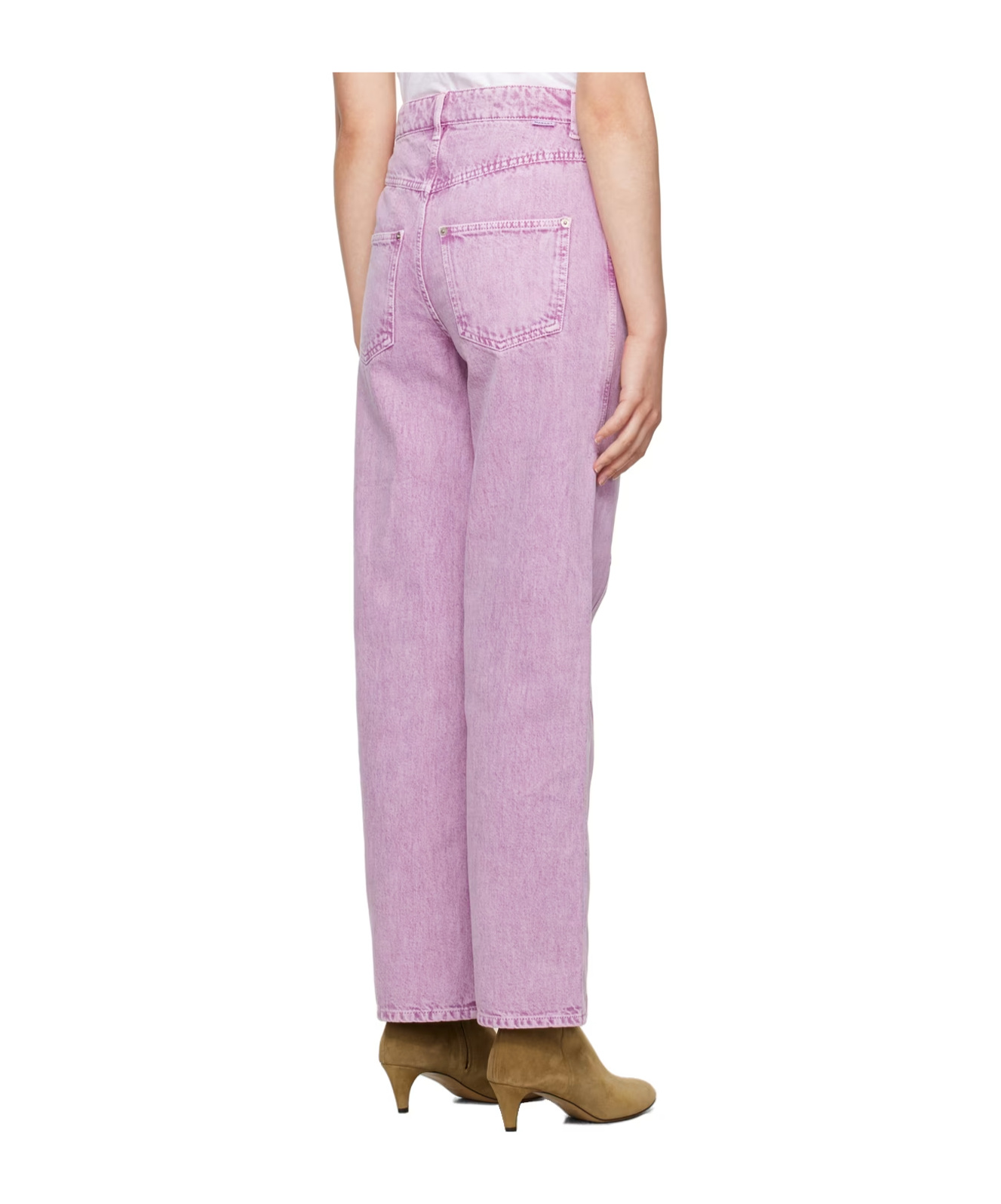 Shop Isabel Marant Étoile Straight-leg Cotton Jeans In Pink