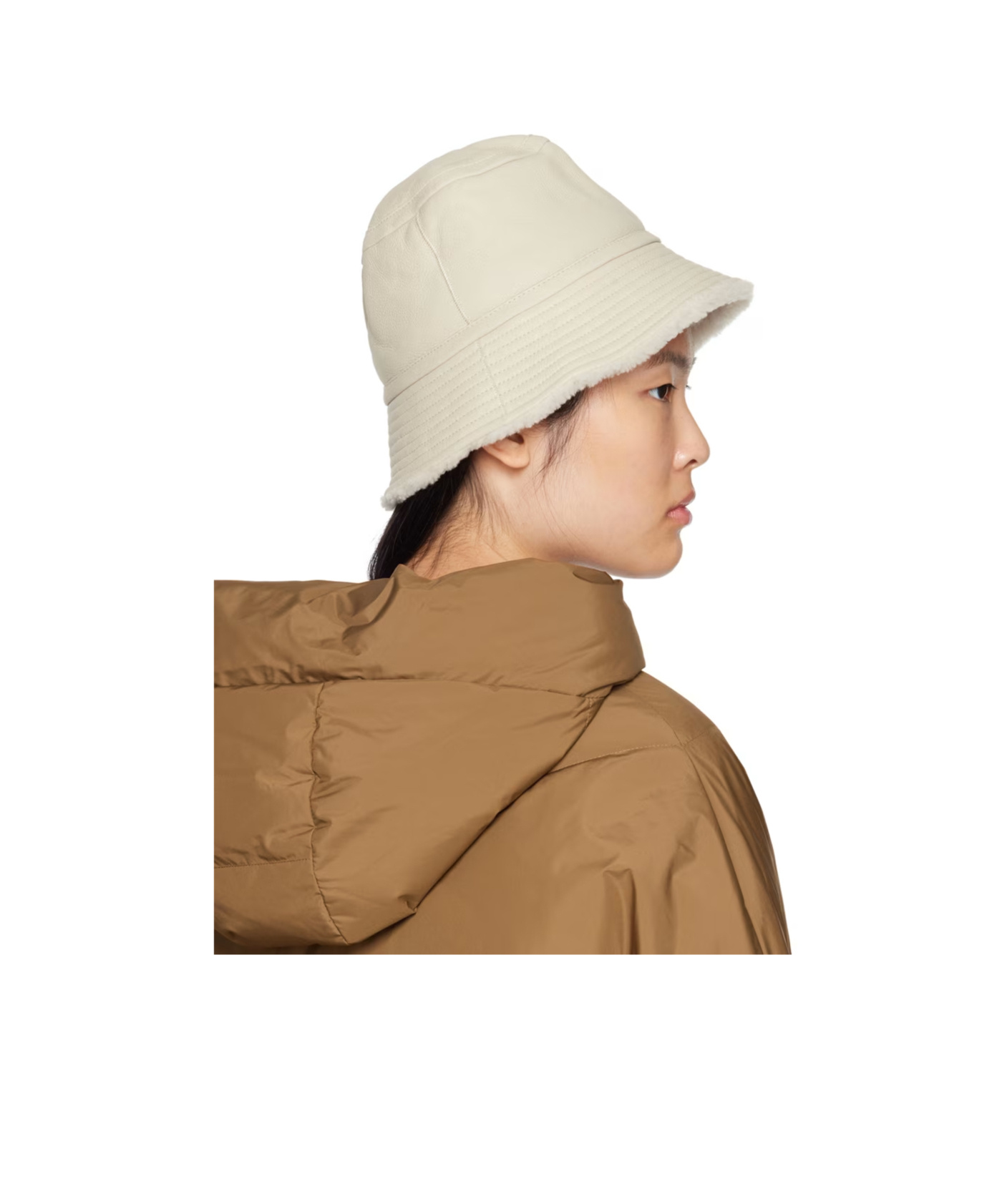 Yves Salomon Curly Double-faced Fisherman's Hat In Brown