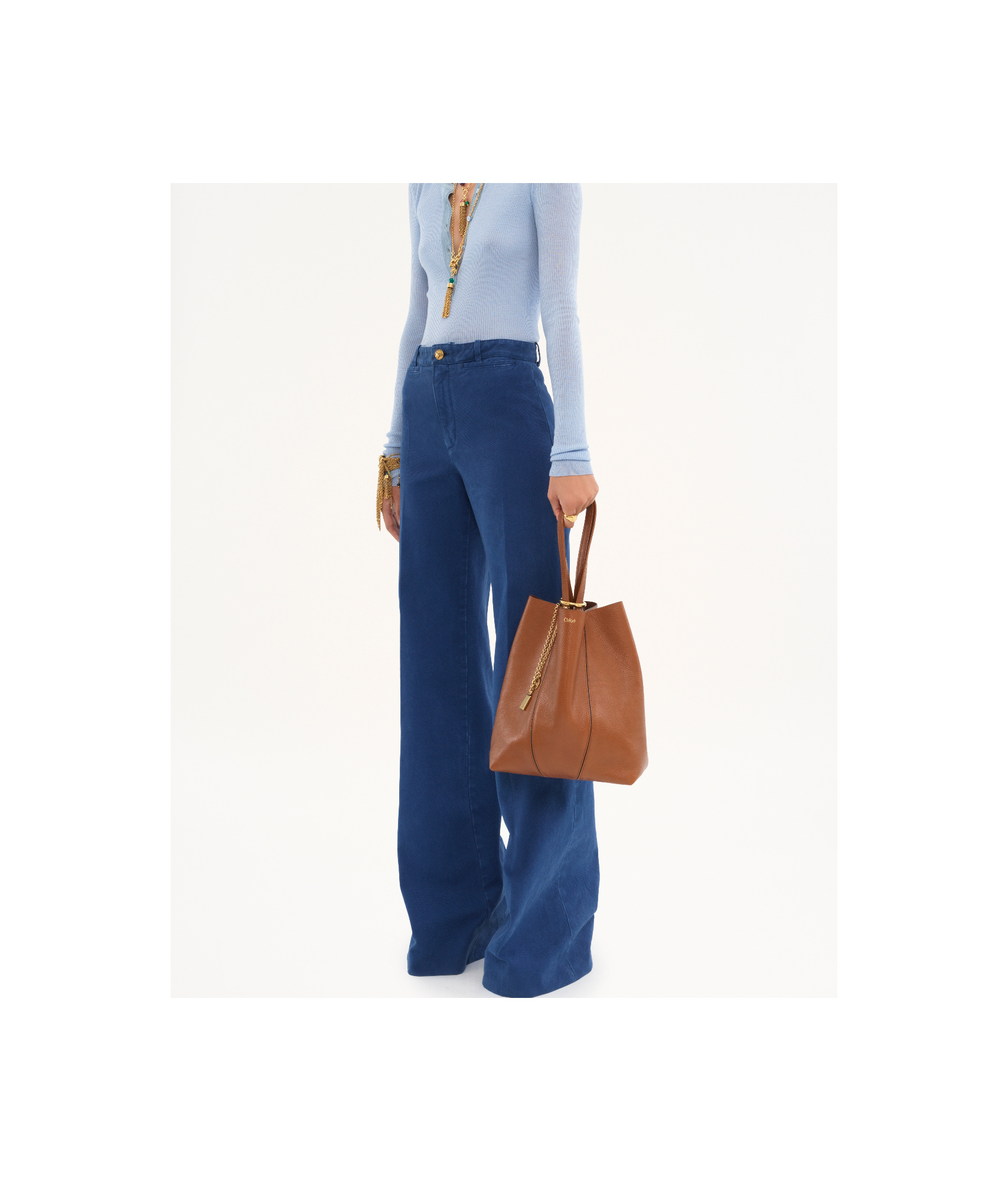 Chloé Medium Chloe Spin Grain Leather Bag In Brown