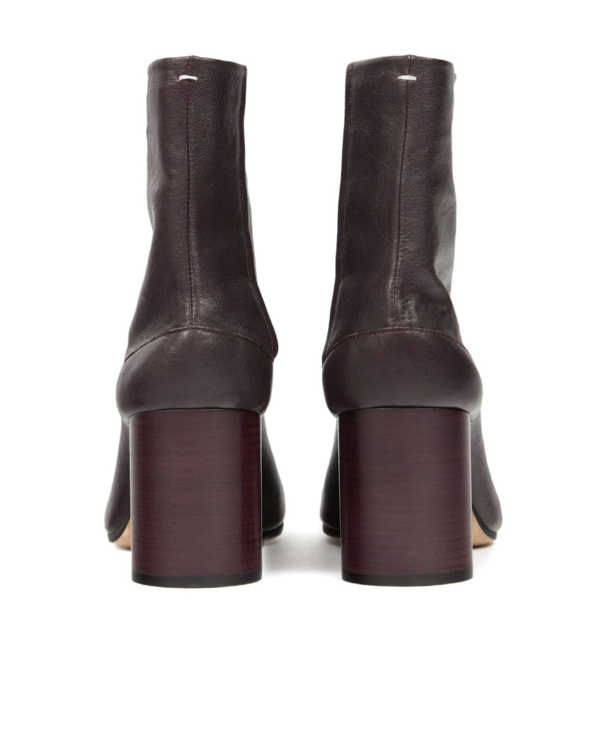 Maison Margiela Tabi High Heels Ankle Boots In Brown Leather In Black