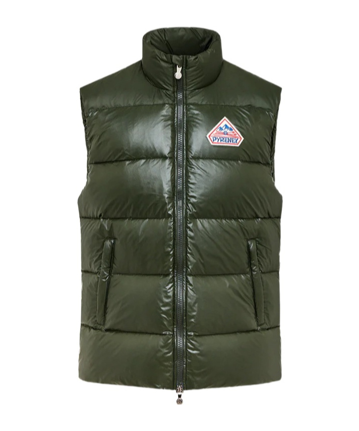 Pyrenex High Collar Sleeveless Puffer Jacket In Green