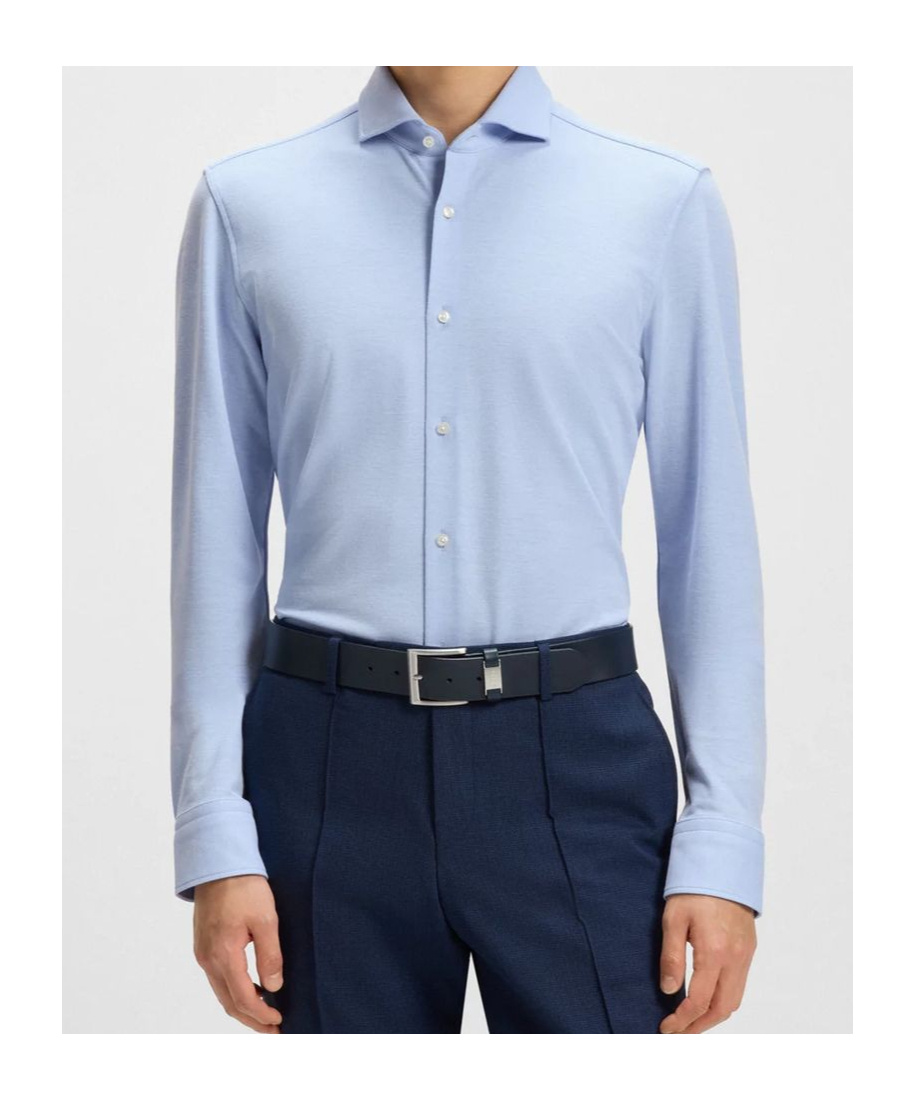 Hugo Boss Cotton Shirt In Blue