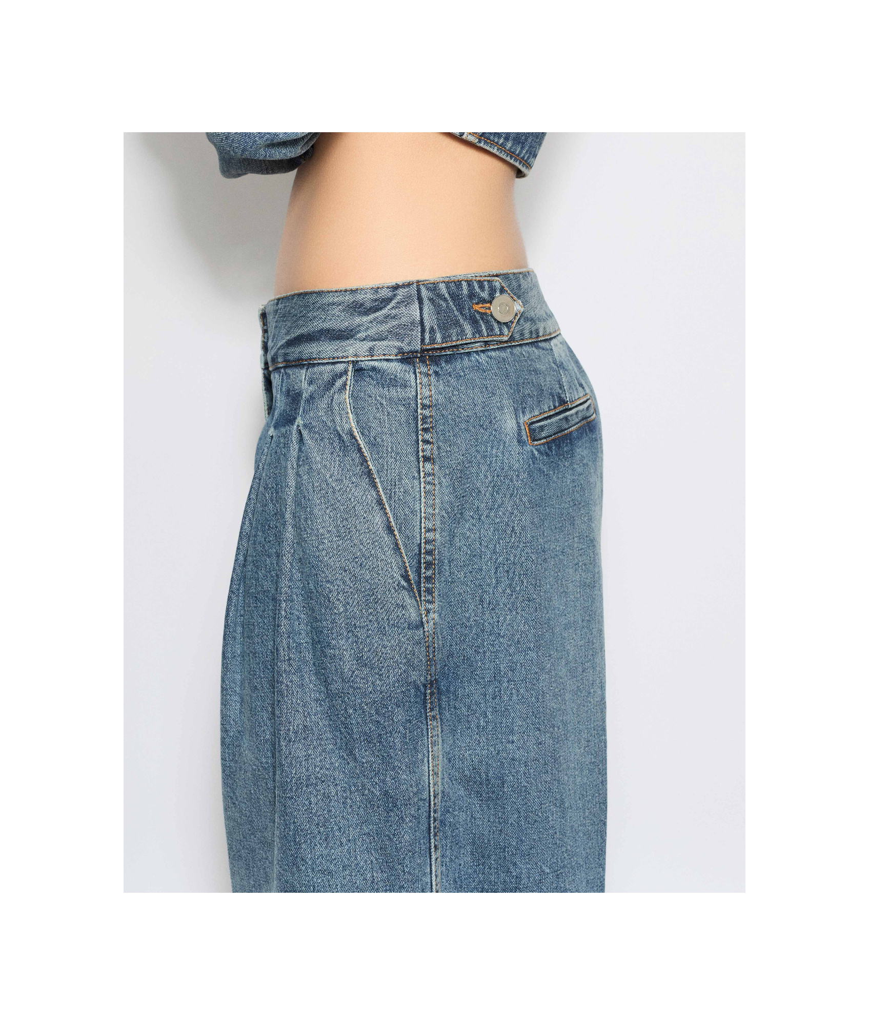 Alaïa Denim Tailored Pants In Blue