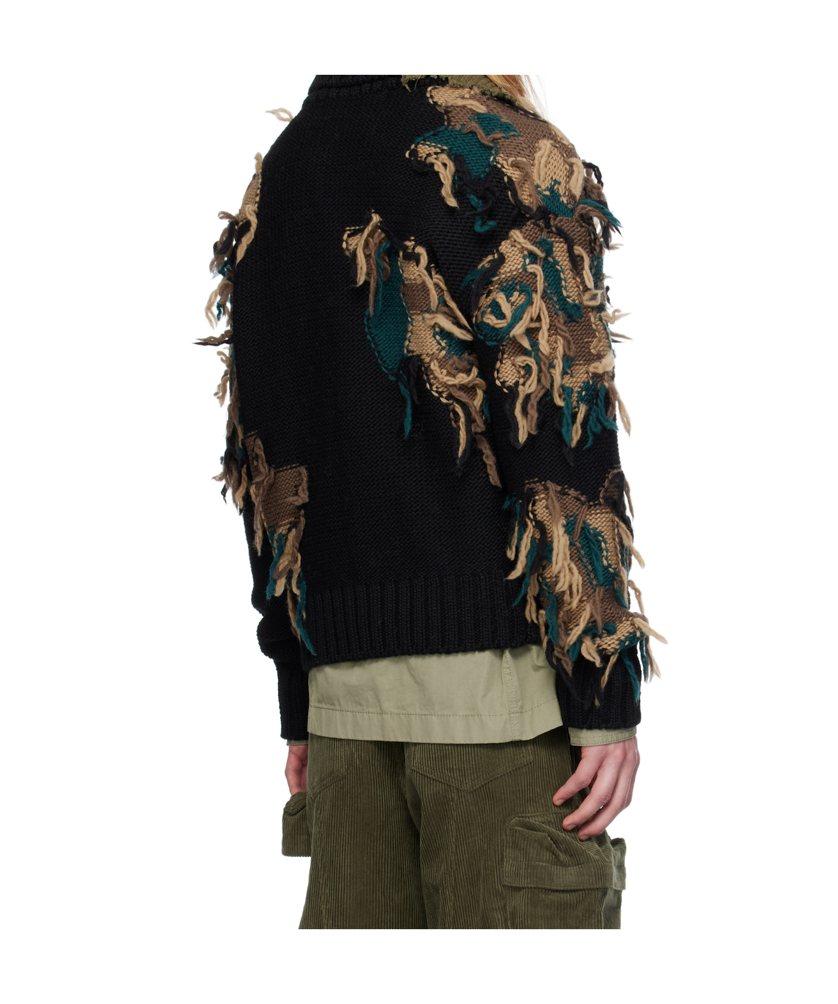 Andersson Bell Black New Camouflage Zip-up Cardigan In Black