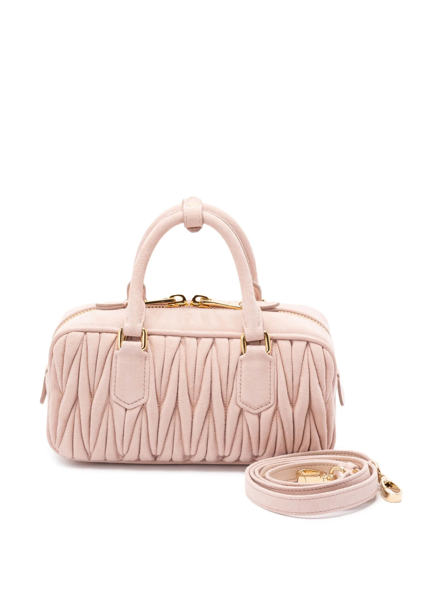 Miu Miu Zipper Shoulder Bag In Neutral