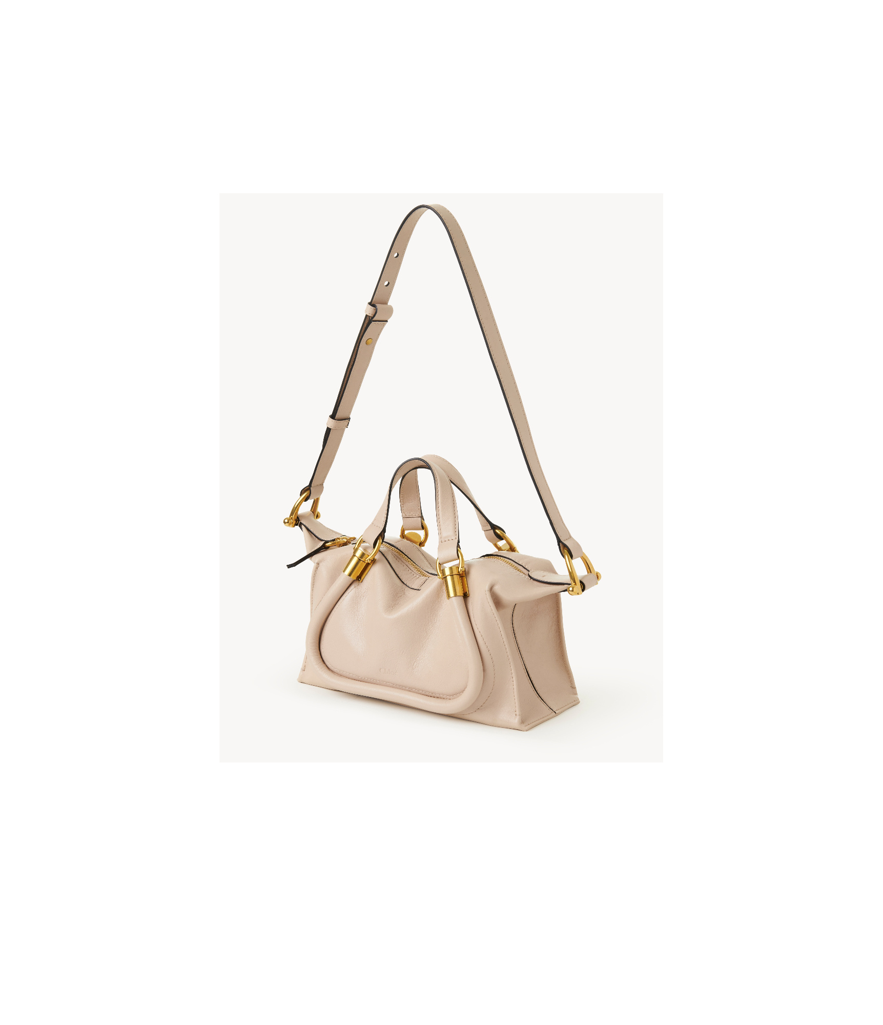Chloé Petit Sac Paraty 24 En Cuir Brillant Femme Beige Taille Onesize 100% Cuir De Veau In Nude