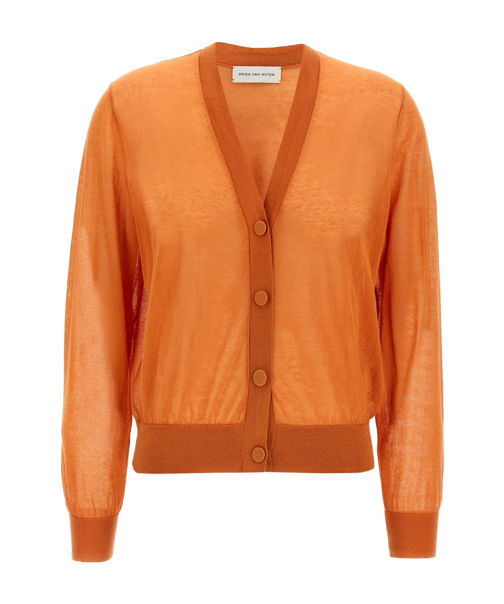 Dries Van Noten Long-sleeved Cardigan In Orange