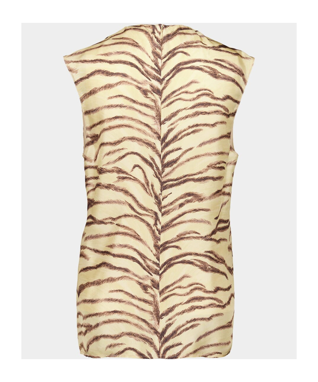 Stella Mccartney Tiger-print Silk Top In Nude