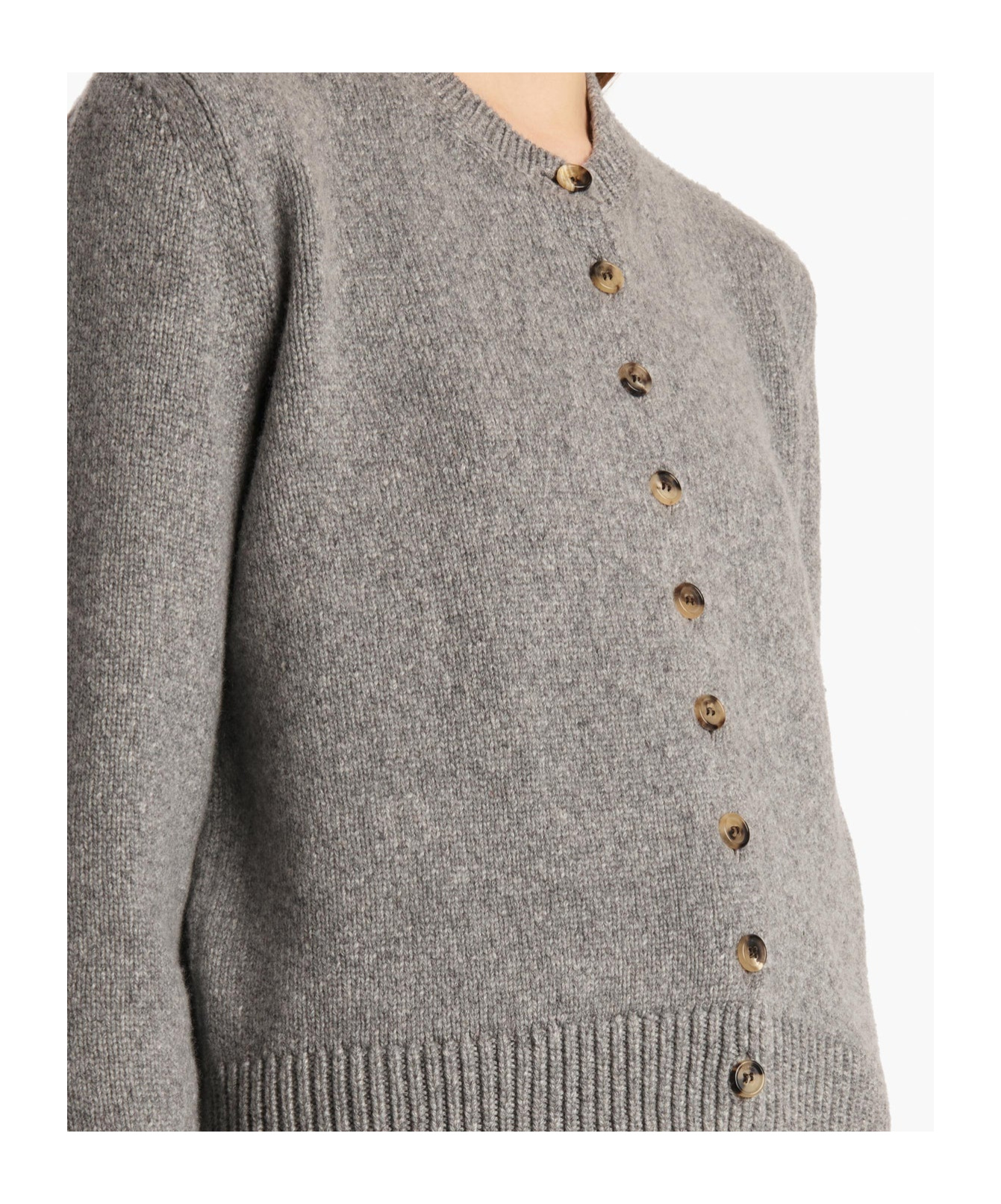 Khaite Everheart Cardigan In Gray