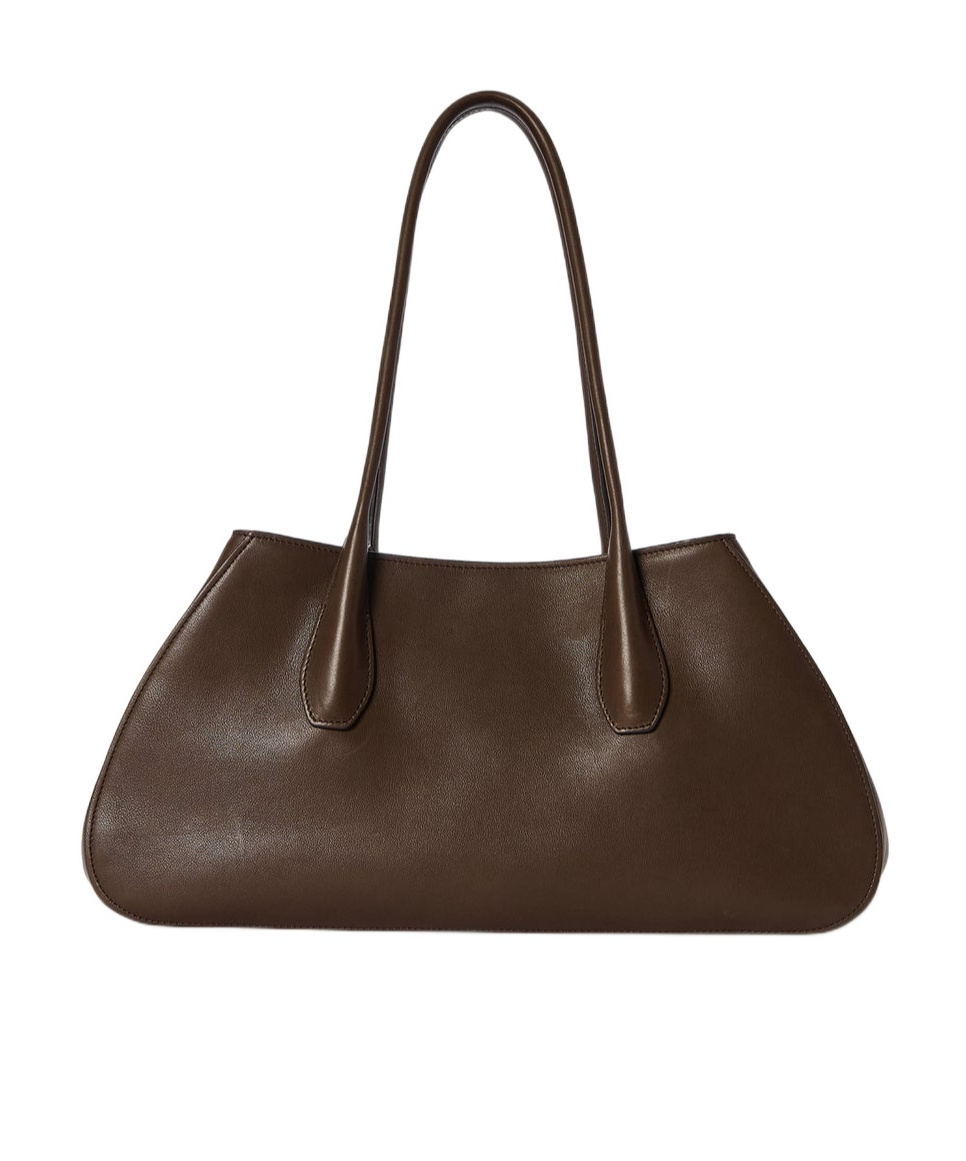 The Row Alger Shoulder Bag In Leather In Brown