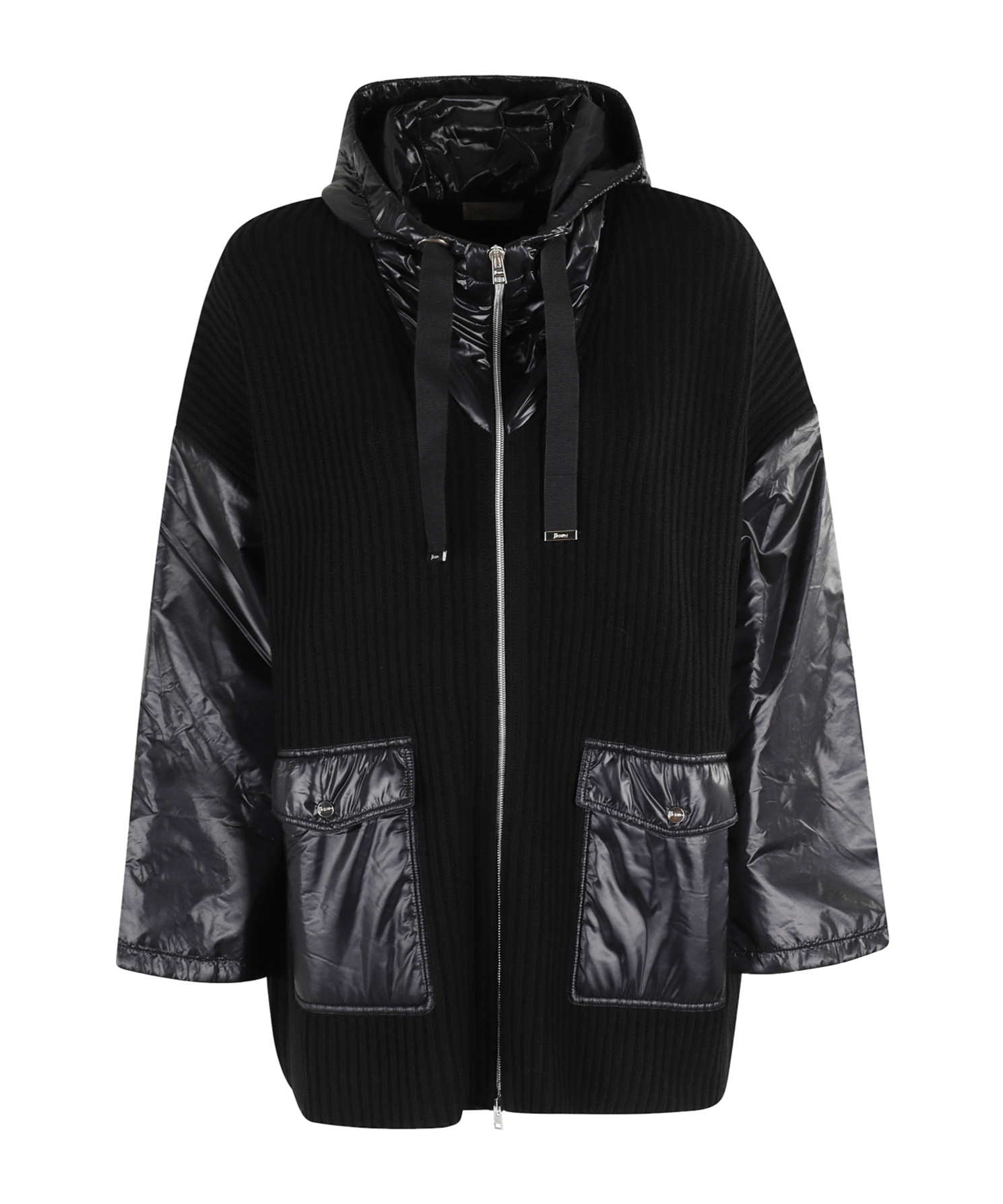 Herno Resort Jacket In Wool And Ultralight Nylon In Black