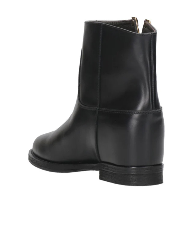 Shop Via Roma 15 Split Detail Short Boots In Black