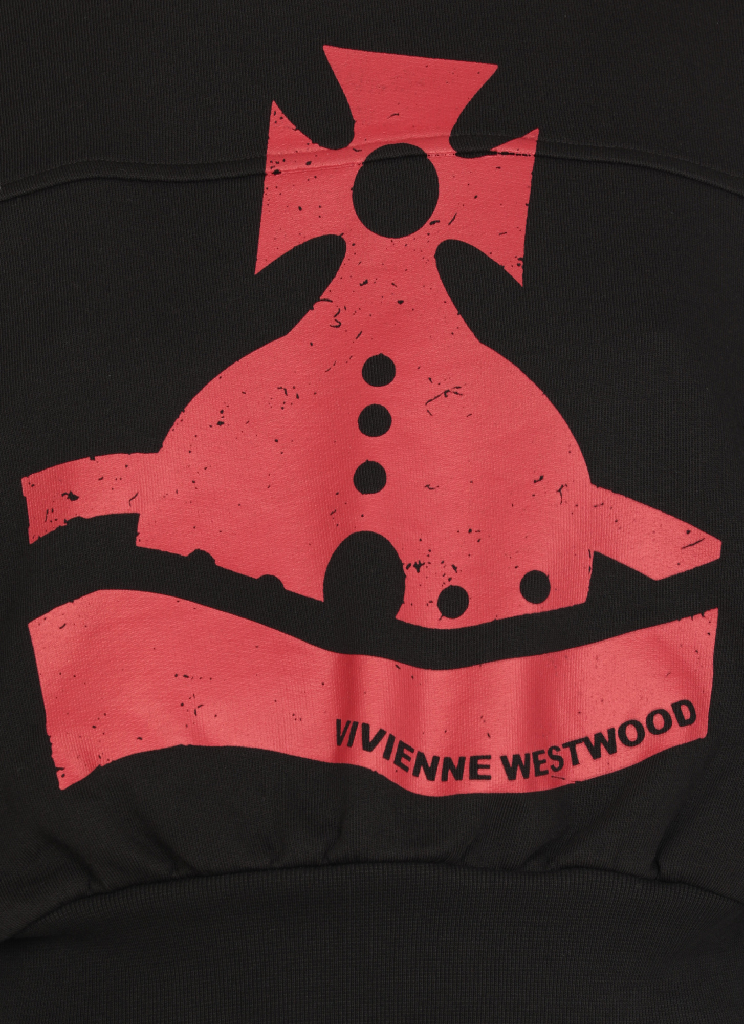 Vivienne Westwood Black Sunken Orb Crop Sander Sweatshirt In Black