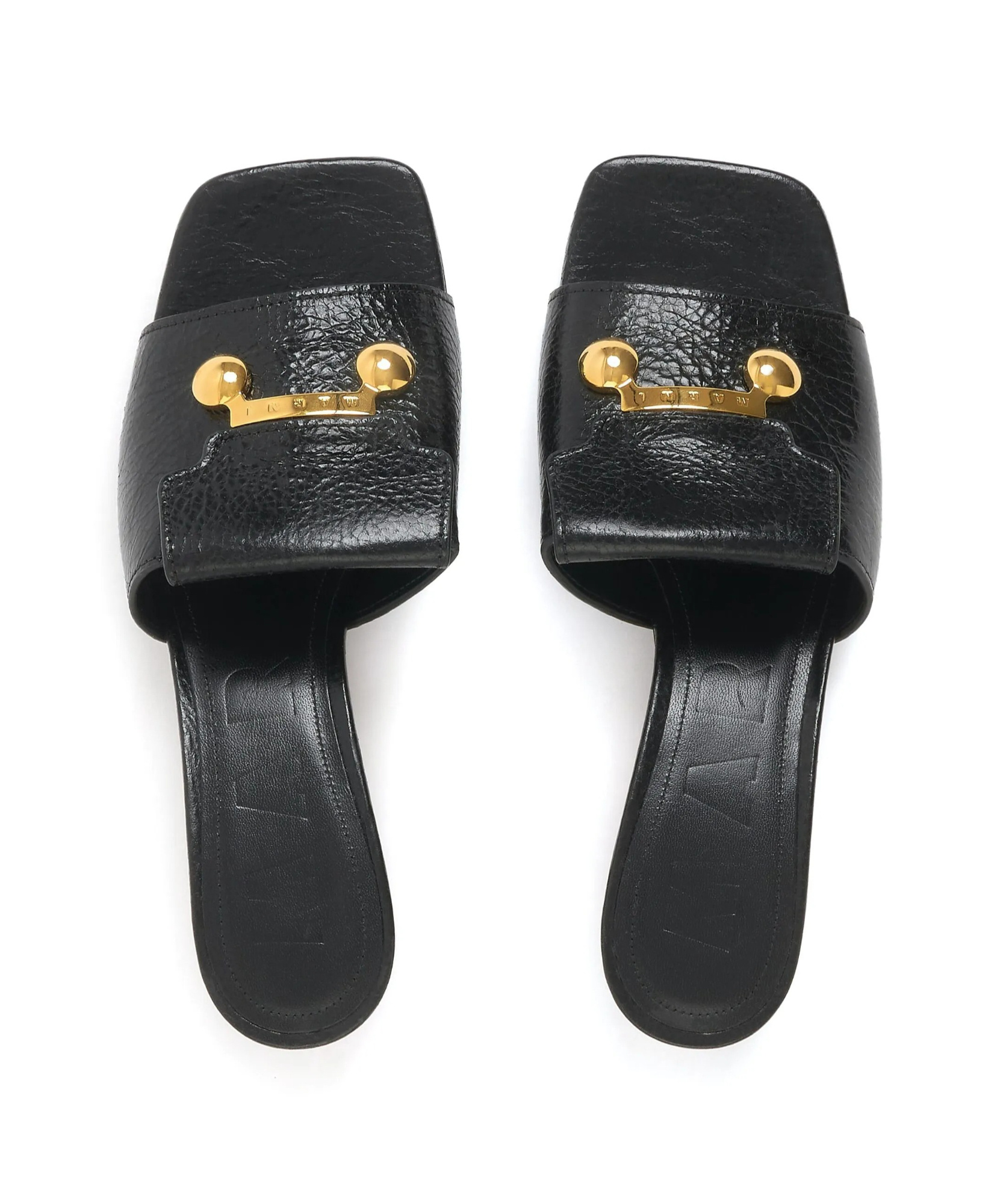 Marni Black Leather Trunkaroo Sandal In Black