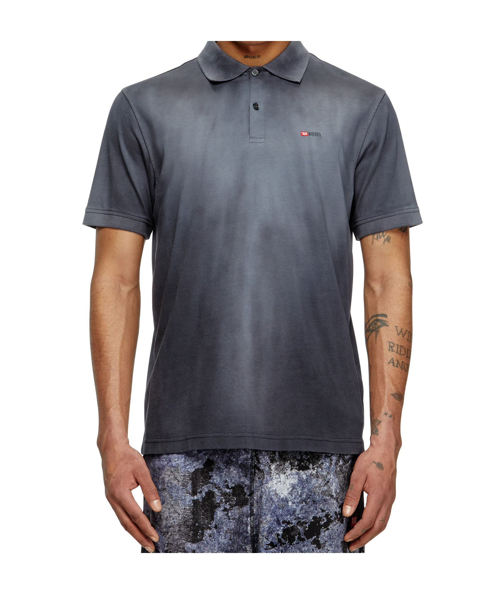 Diesel Short-sleeved Polo Shirt In Black