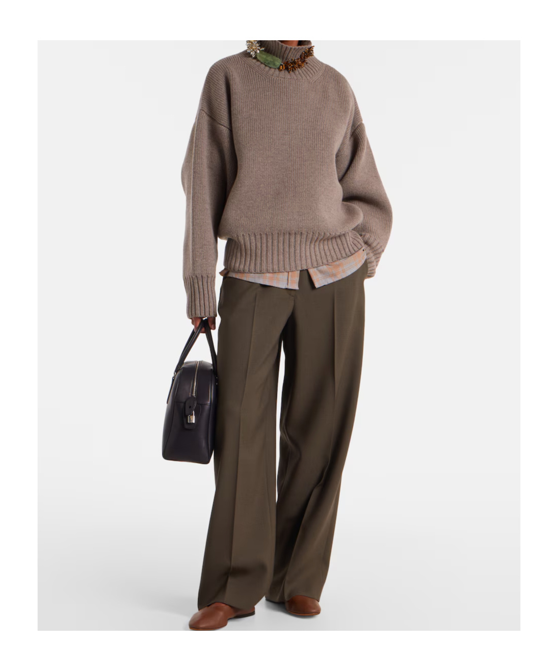Rohe Ribbed Turtleneck Sweater In Gray