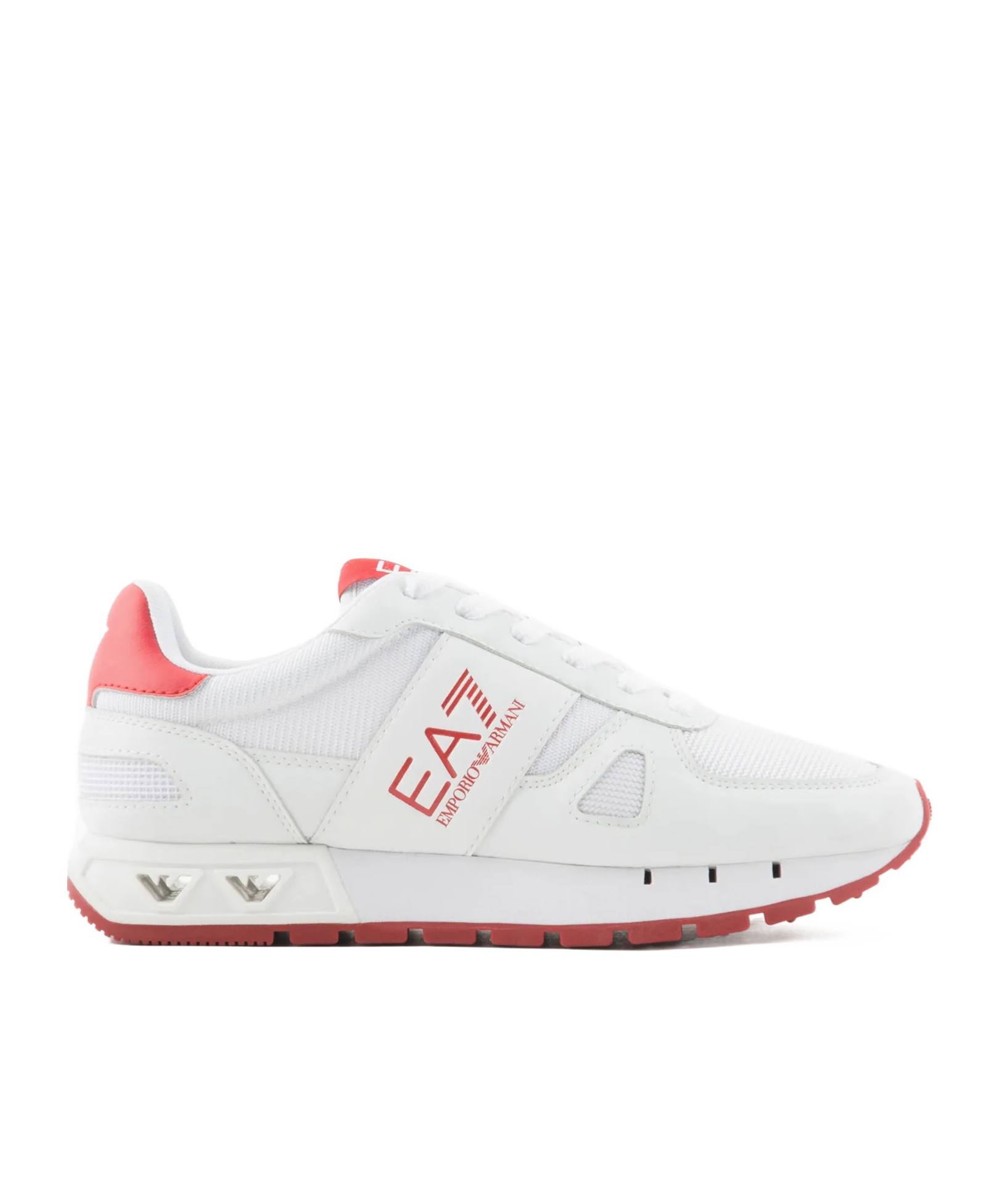 Ea7 Round Toe Sneakers In White