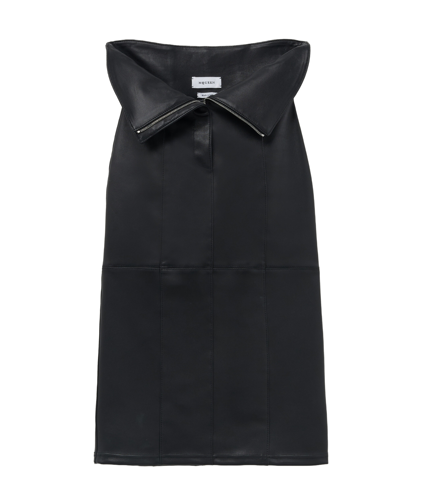 Shop Alexander Mcqueen Leather Pencil Skirt In Black