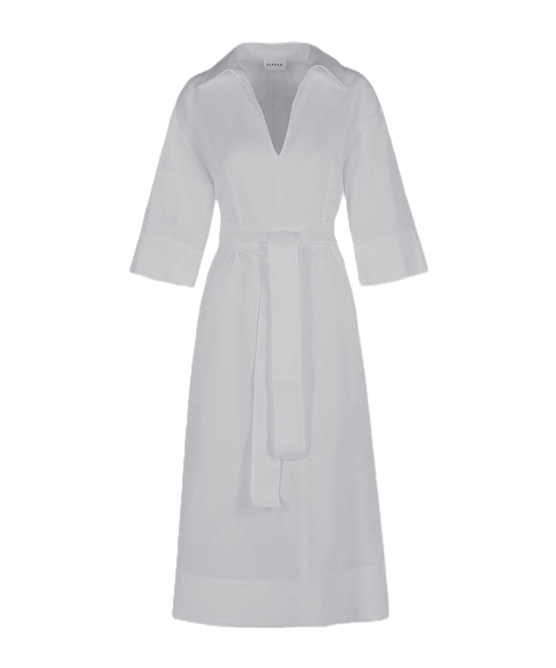 P.a.r.o.s.h . Collared Tie-detailed Dress In Multi