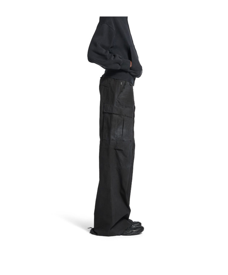 Balenciaga Women's Flared Cargo Pants In Black In Black