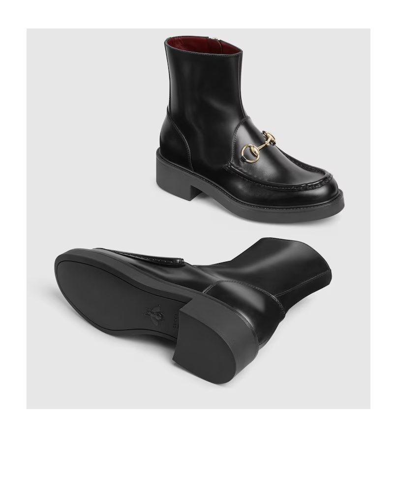 Shop Gucci Women's Horsebit Boot In Black