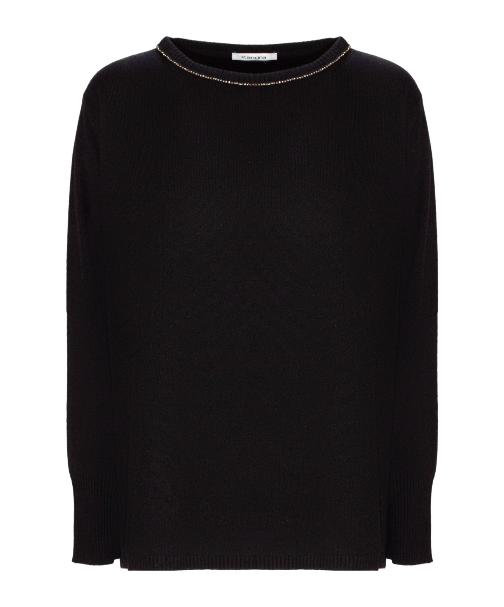 Kangra Cashmere Embellished-neck Sweater In Black