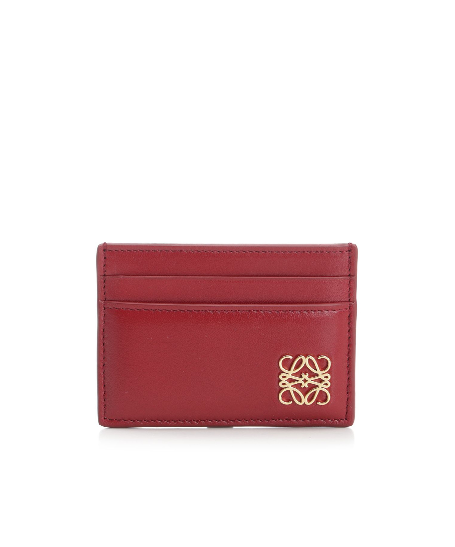 Loewe Anagram Embellished Leather Cardholder In Red