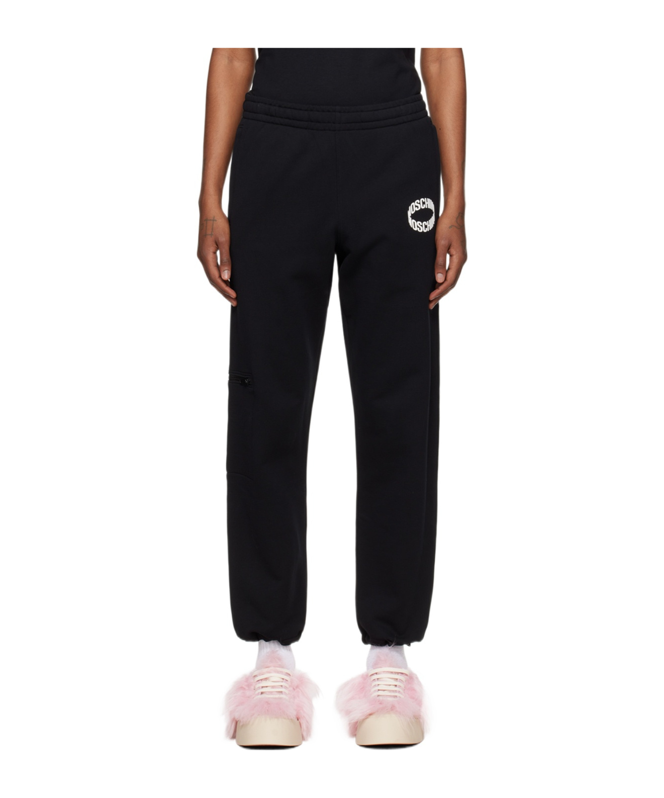 Moschino Black Loop Sweatpants In Black